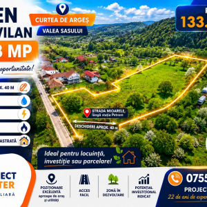 6.663 mp teren intravilan Curtea de Argeș, Valea Sasului